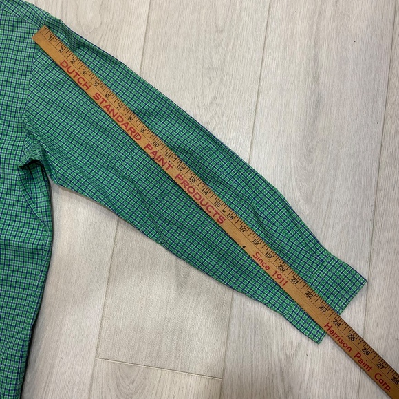 Ralph Lauren Polo Classic Fit Green & Blue Long-sleeve Button Down Mens  15.5 - Picture 7 of 9